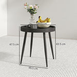 Outsunny Round Garden Table, Outdoor Coffee Side Table With Plastic Top