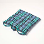Tartan Check Seat Pad With Button Straps 100% Cotton, 40 X 40 Cm | Set of 1 | Blackwatch