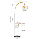 Breeins Modern Adjustable Arc Floor Lamp With Wood Tray