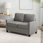 Modern 2 Seater Sofa With Spring Cushion, Back Pillow | Dove Gray