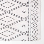 Black And White Bath Mat 100% Cotton Boho Design, 50 X 80 Cm