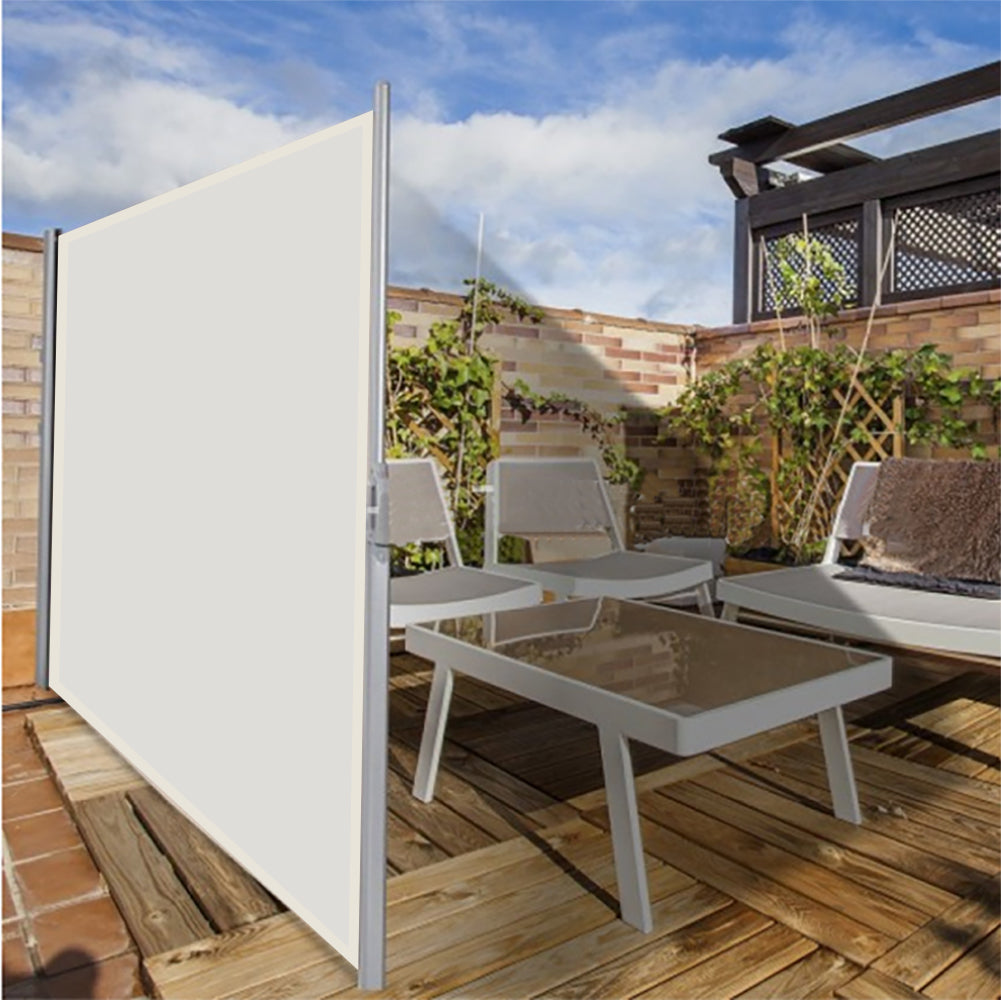 Outdoor Retractable Privacy Side Awning | Large | Beige