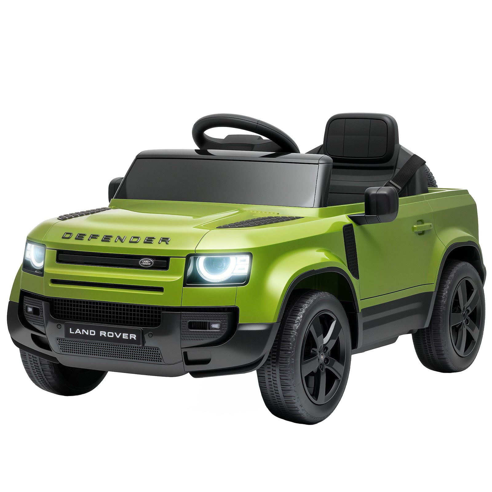 Land Rover Defender Licensed 12v Kids Ride On Car W/ Remote | Green