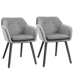 Modern Upholstered Fabric Bucket Seat Dining Room Armchairs