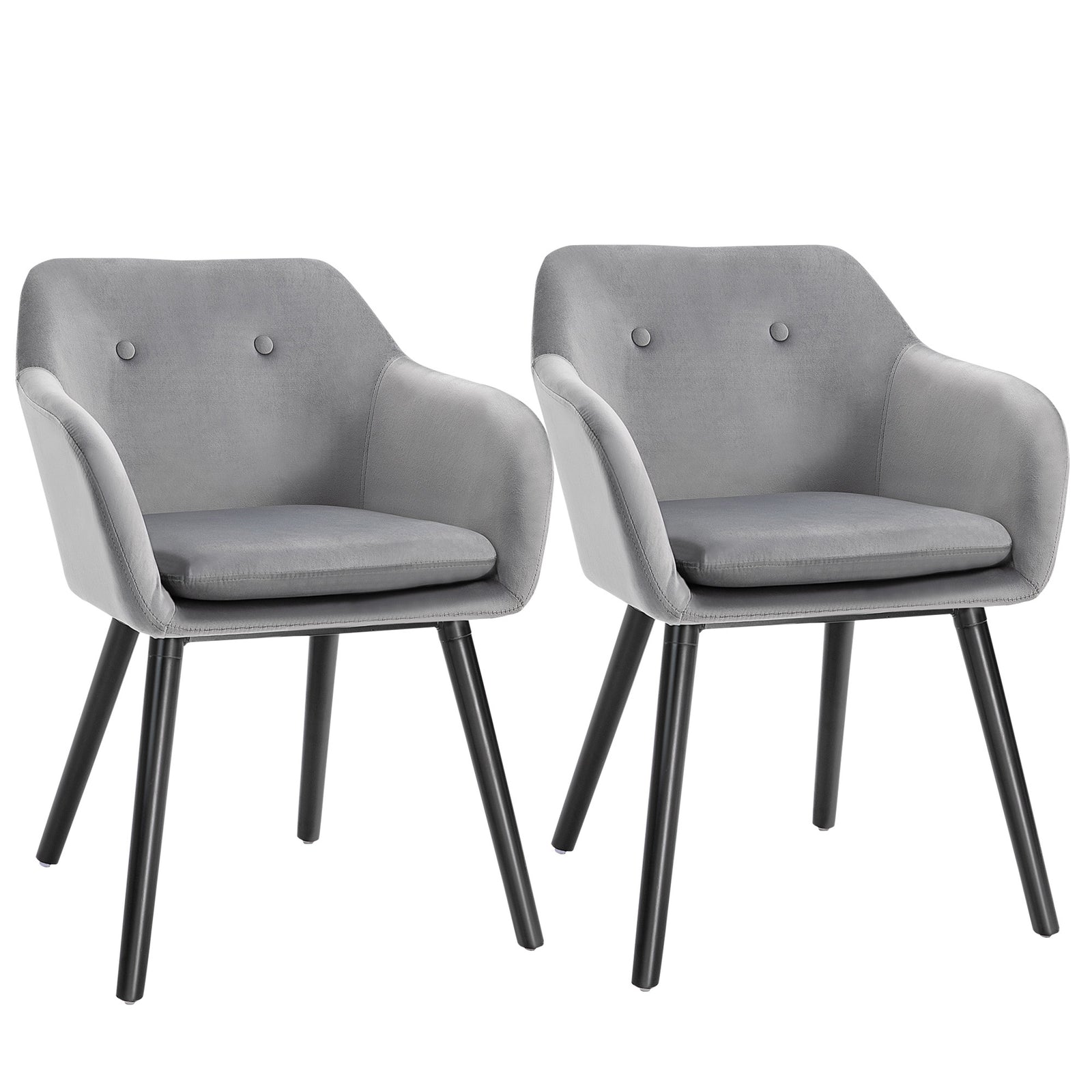 Modern Upholstered Fabric Bucket Seat Dining Room Armchairs