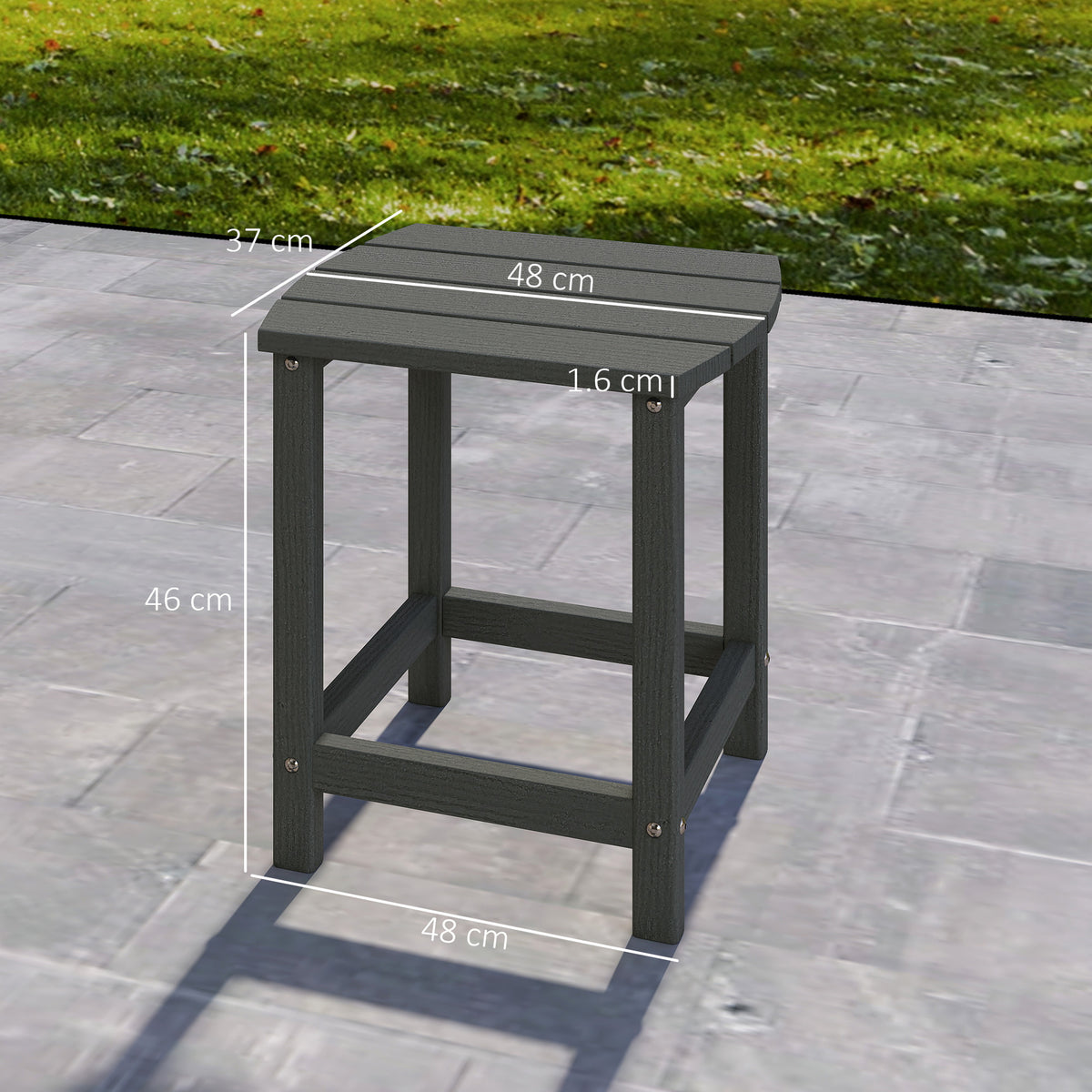 Outdoor Side Table, Adirondack Side Table, Indoor Outdoor, Grey