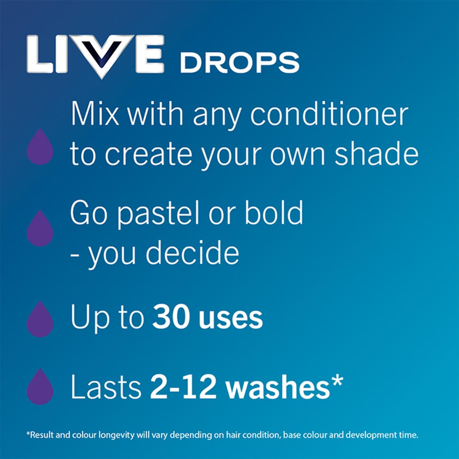 Live Colour Drops Semi-permanent Hair Dye, Orchid Purple 3 Pack