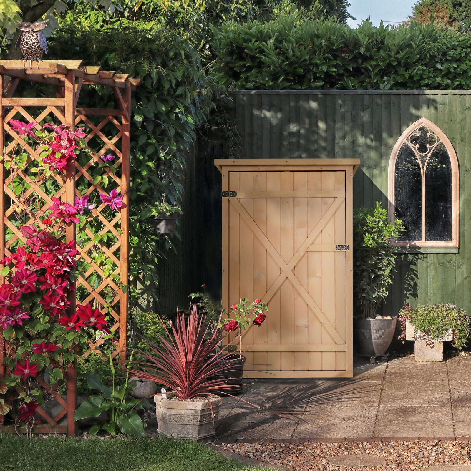 Garden Shed Outdoor Tool Storage With 2 Shelve | Natura