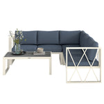 5 Seater Sectional Outdoor Sofa Set W/ Loveseats For Garden