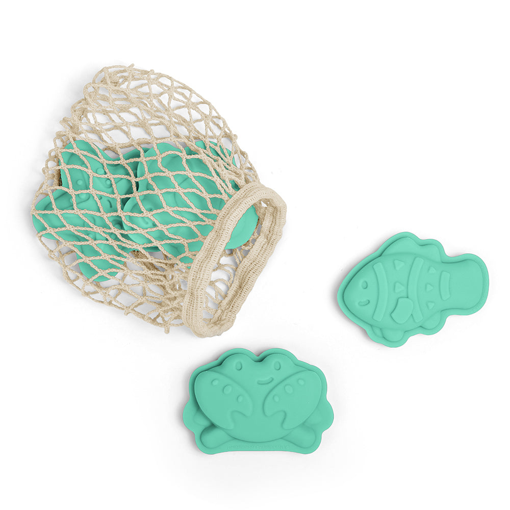 5 Piece Silicone Beach Toy Bundle | Eggshell Green