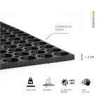 Rubber Ring Entrance Doormat | 75cm x 44cm | Black