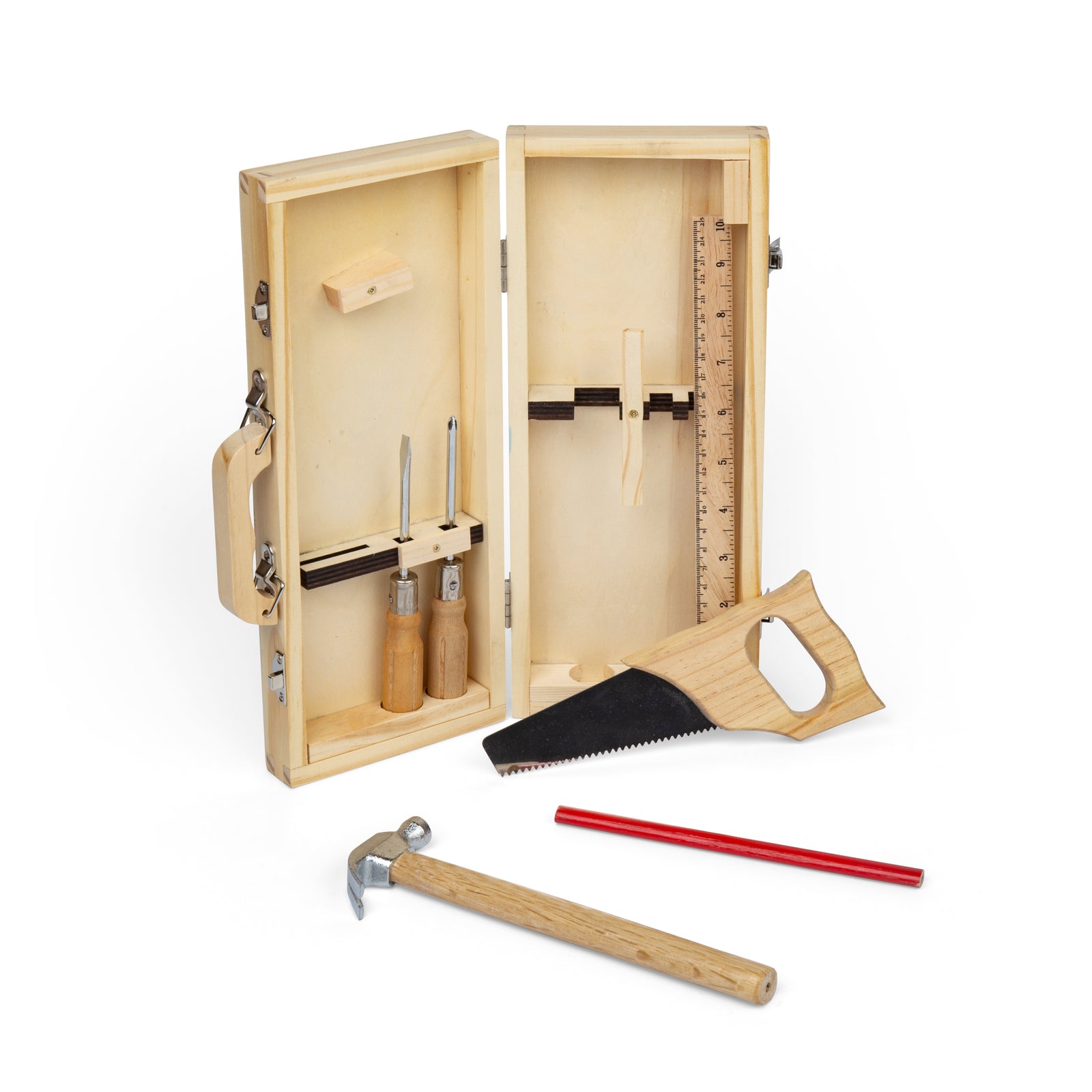 6pc Wooden Diy Tool Box For Kids