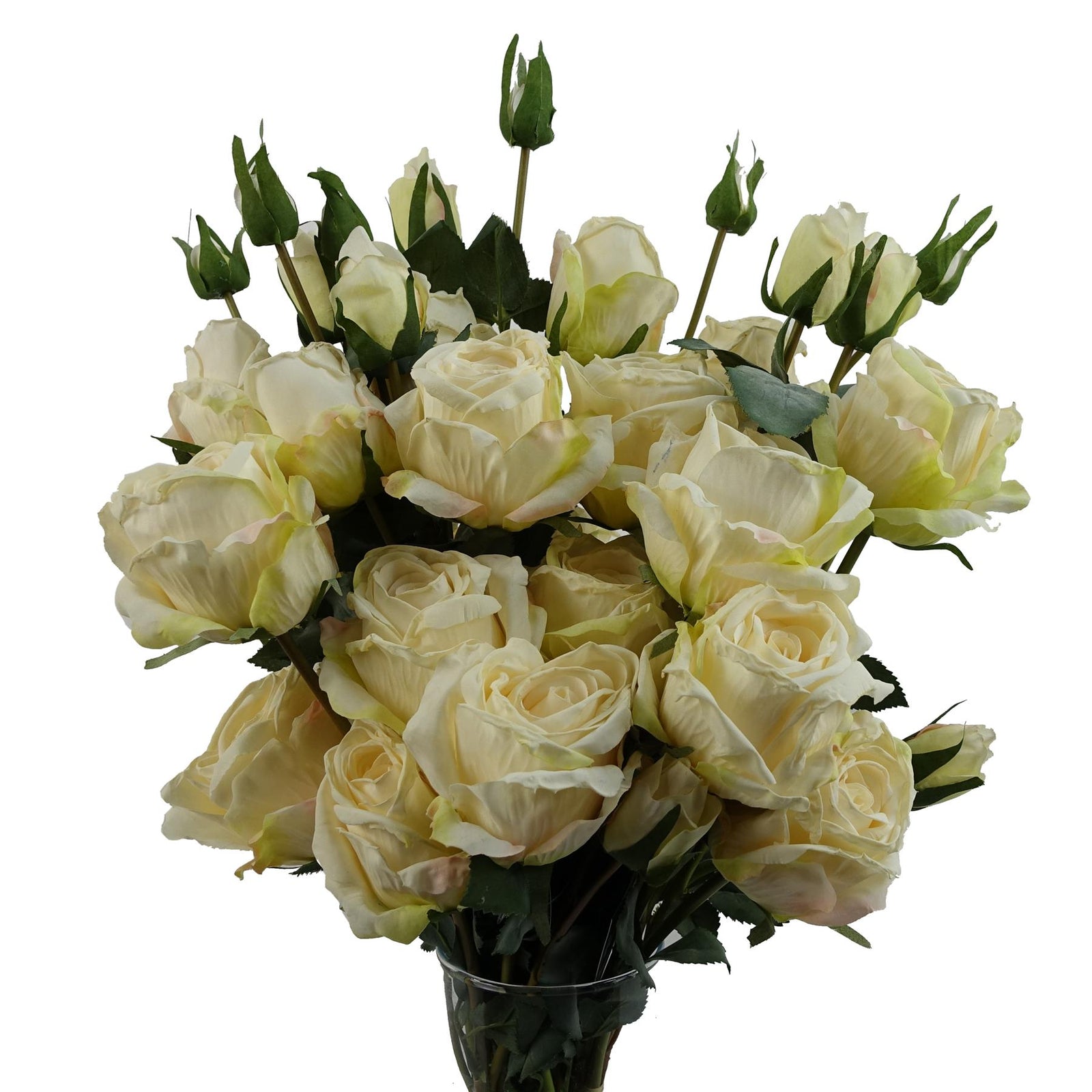 6 X 60cm Cream Rose Artificial Flower Sprays - 24 Flowers 18 Buds