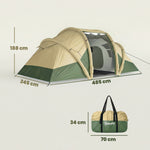 Inflatable Tent 3000mm Waterproof For 4 Person, Green | Green