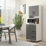 Modern Kitchen Pantry Cabinet Storage Cupboard W/ Countertop