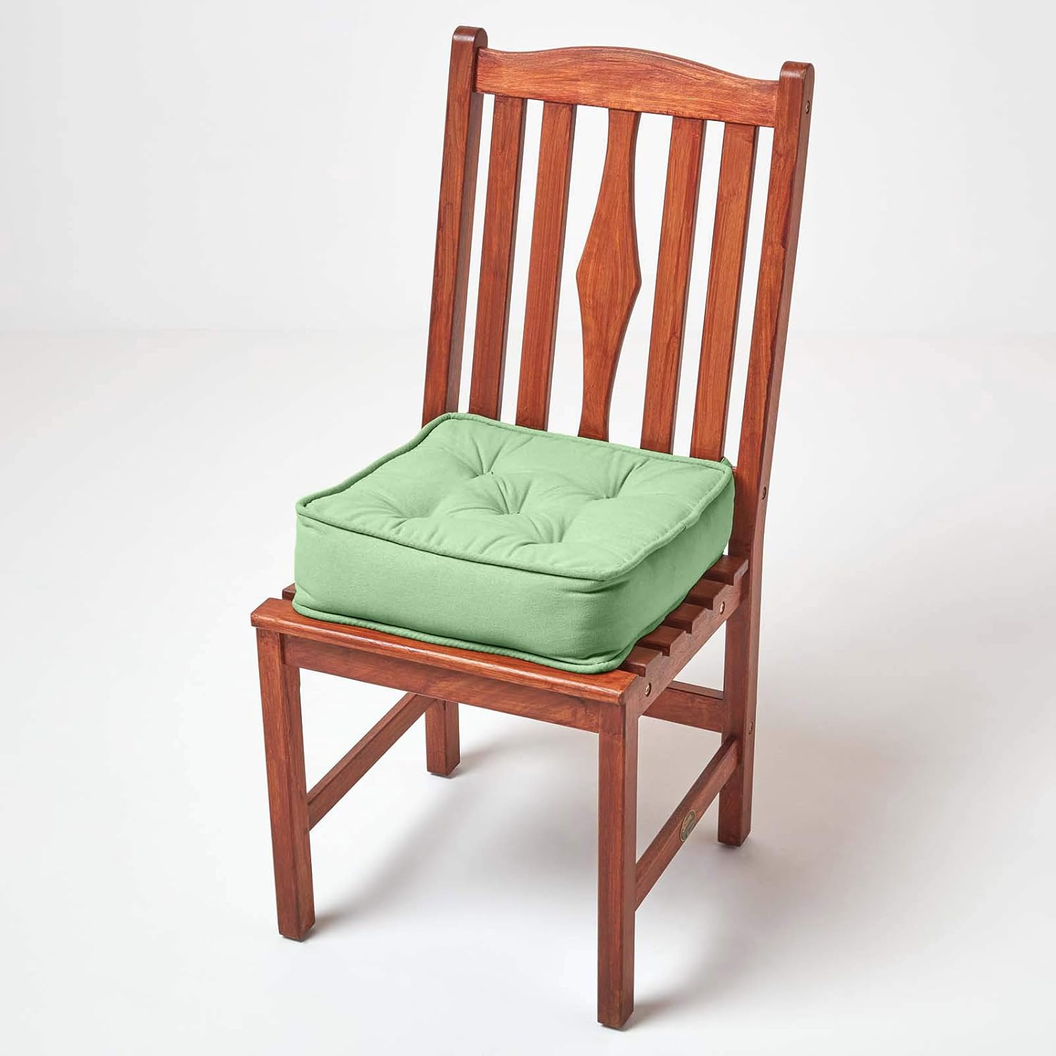 Cotton Dining Chair Booster Cushion | 40cm x 40cm | Forest Green