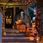 Halloween Hanging Skull Ghost With Light-up Eyes