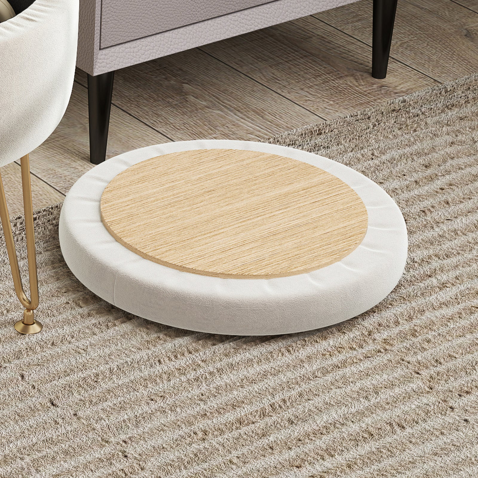 5l Velvet Footstool With Removable Lid For Bedroom | One Size | White