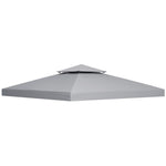 3x3m Gazebo Top Cover Double Tier Canopy Replacement | Light Slate Gray