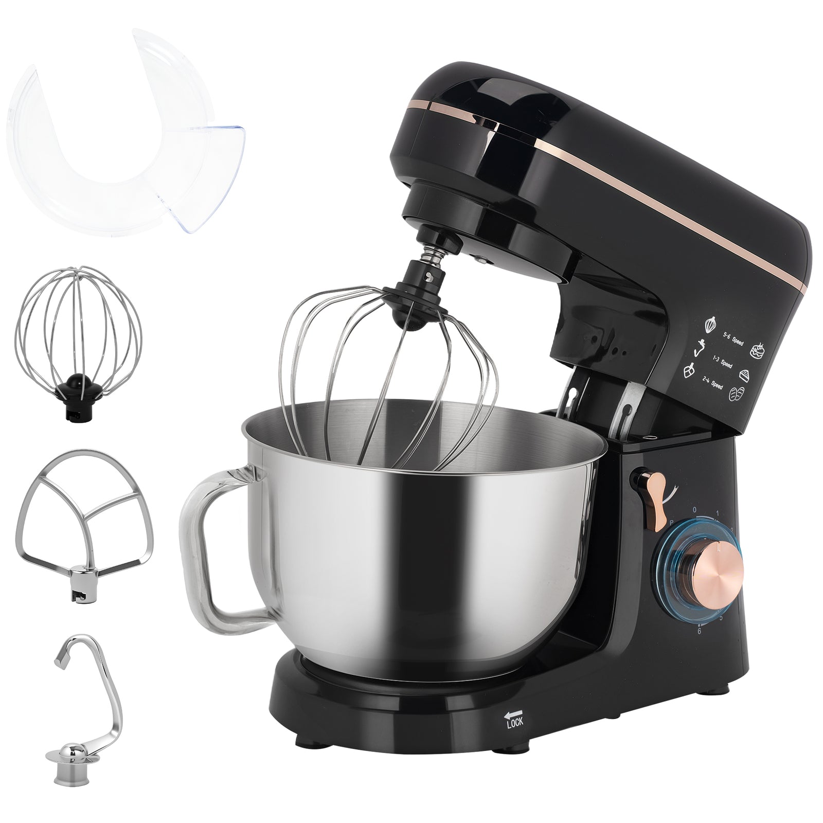 Electric Stand Mixer 5l Food Mixer With Whisk | Black