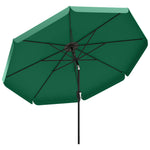 3 M Garden Parasol With Tilt & Crank, Upf30+ Outdoor Table Umbrella | Green