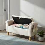 Breeins Linen Upholstered Storage Bench With Armrests