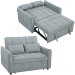 2 Seater Sofa Bed, 3-in-1 Sleeper Sofa With Adjustable Backrest | Grey