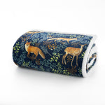 Snuggle Warm Fleece 140x180cm Throw Fox & Deer Navy
