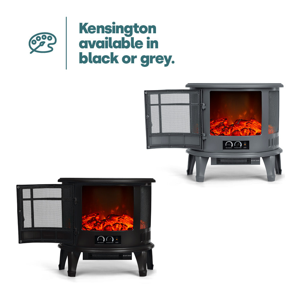 Electric Fireplace Heater Black With Thermostat And Safety Cut Off
