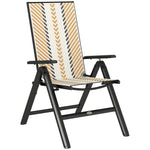 Outdoor Rattan Folding Chair, 5-position Backrest | Orange