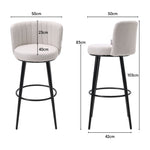 2 Pcs Premium Linen Upholstered Bar Stool | Beige