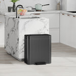 2 X 20l Double Rubbish Bin, Pedal Bin With Rubbish Bags | Black