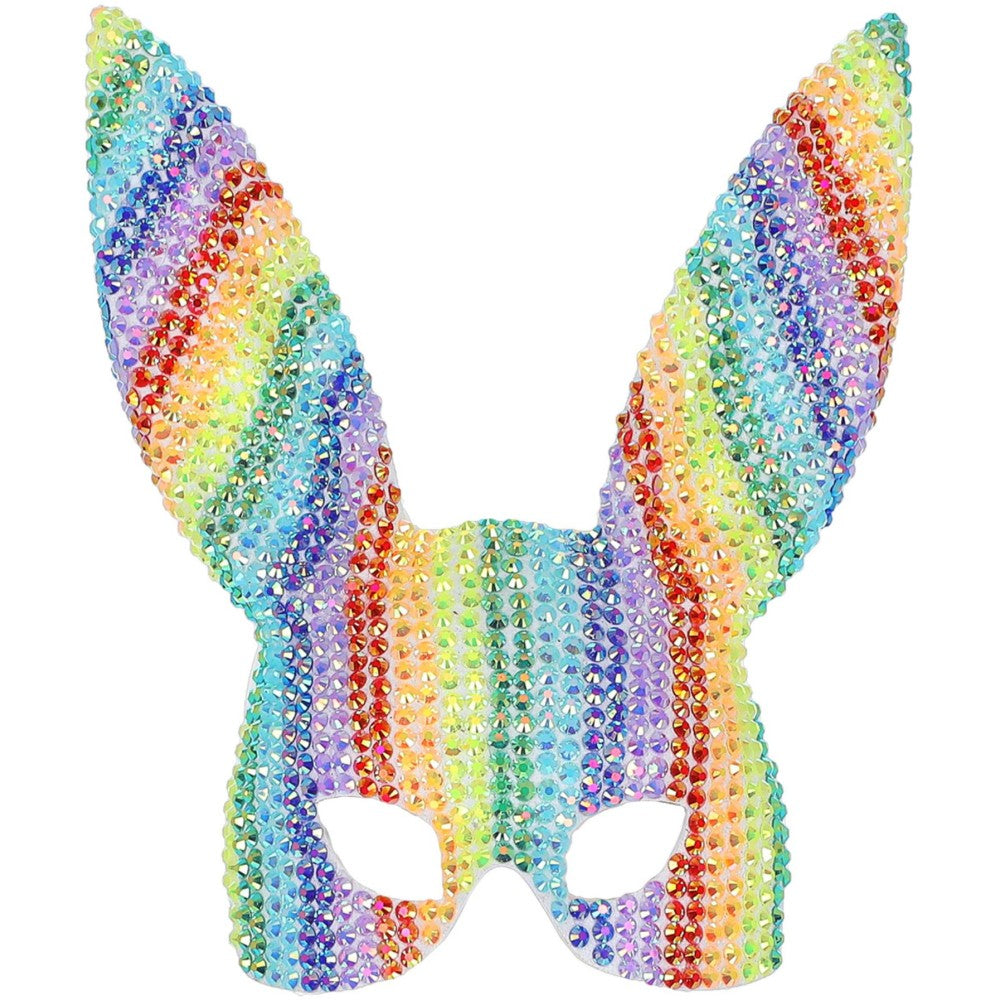 Fever Deluxe Rainbow Jewel Studded Bunny Mask