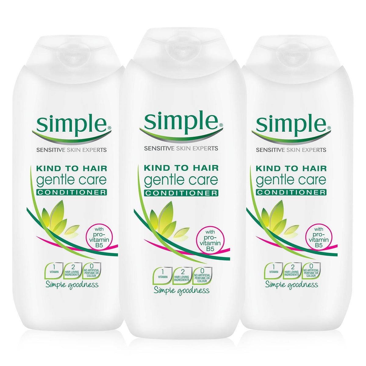 3pk X 200ml Kind To Hair Gentle Care Conditioner | Set of 3 | White