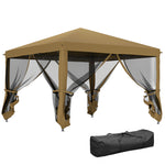Heavy Duty Pop Up Gazebo With Removable Mesh Sidewall | Khaki