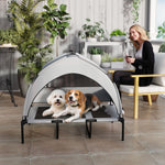 Pawhut Portable Elevated Dog Bed With Removable Canopy, 106 X 76 X 94 Cm