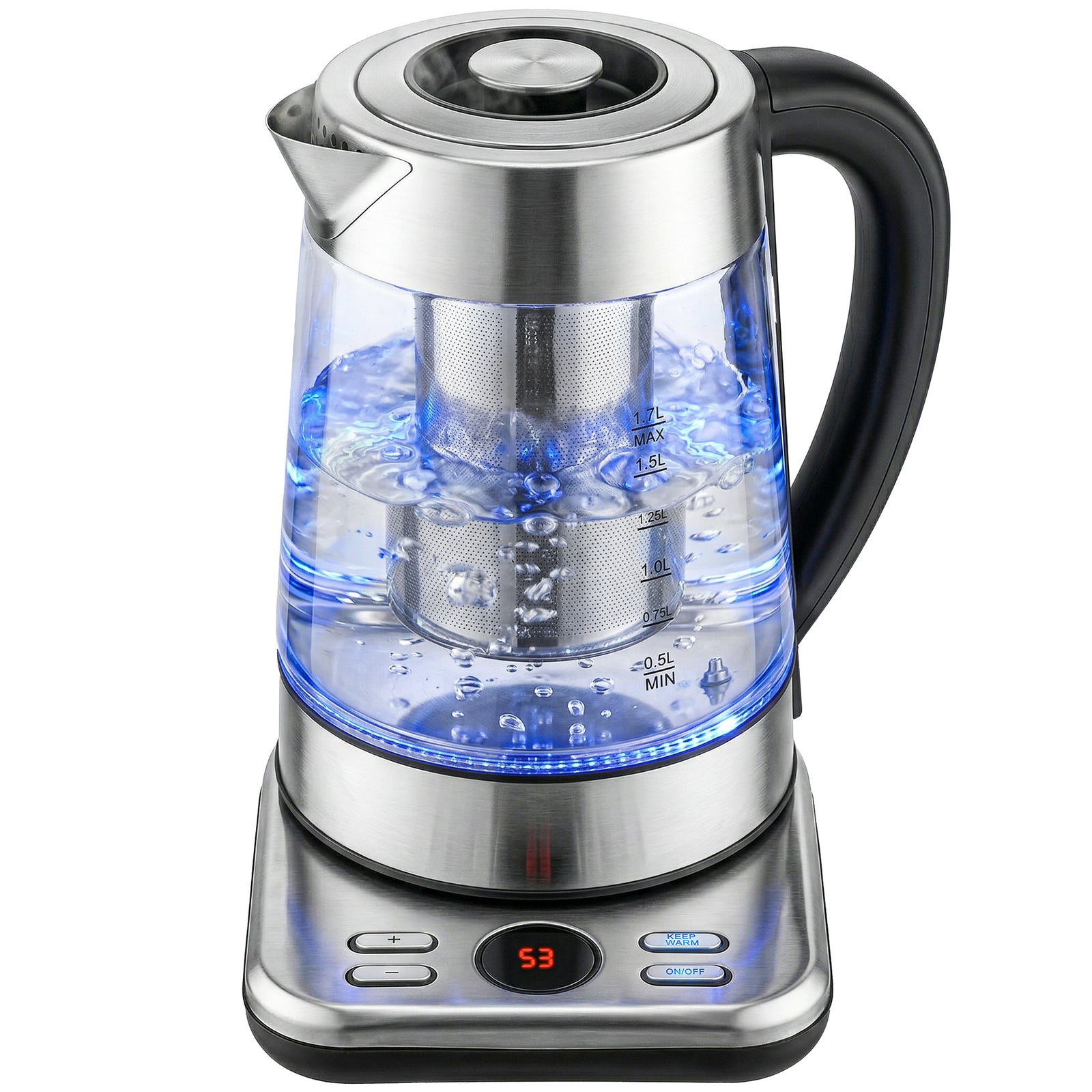 HOMCOM Electric Kettle, 1.7l 3kw Water Kettle With Uk Strix Thermostat