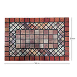 Elegant Tile Effect Doormat - Red Edge | Large | Red