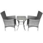 Rattan Bistro Set | Light Grey