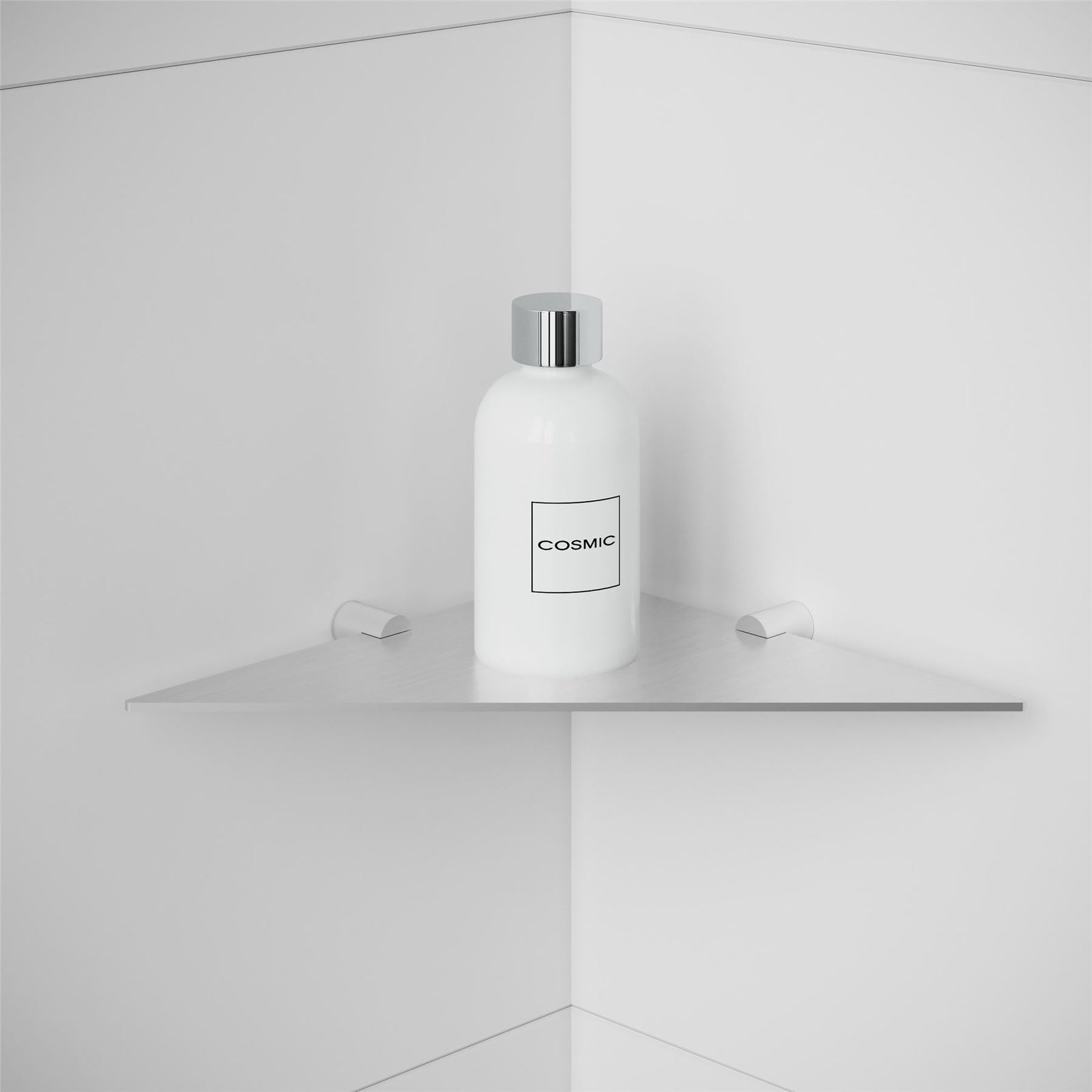 Corner Bathroom Shelf, Organizer, 32cm, Matt Steel, Logic Collection