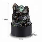 Spector Water Feature Indoor Fountains Rotating Glass Ball Led Light Resin Grey Brown
