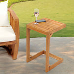 C-shaped Wooden Outdoor Side Table