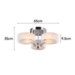 Modern Round Acrylic Led Semi Flush Mount With Crystal Accent
