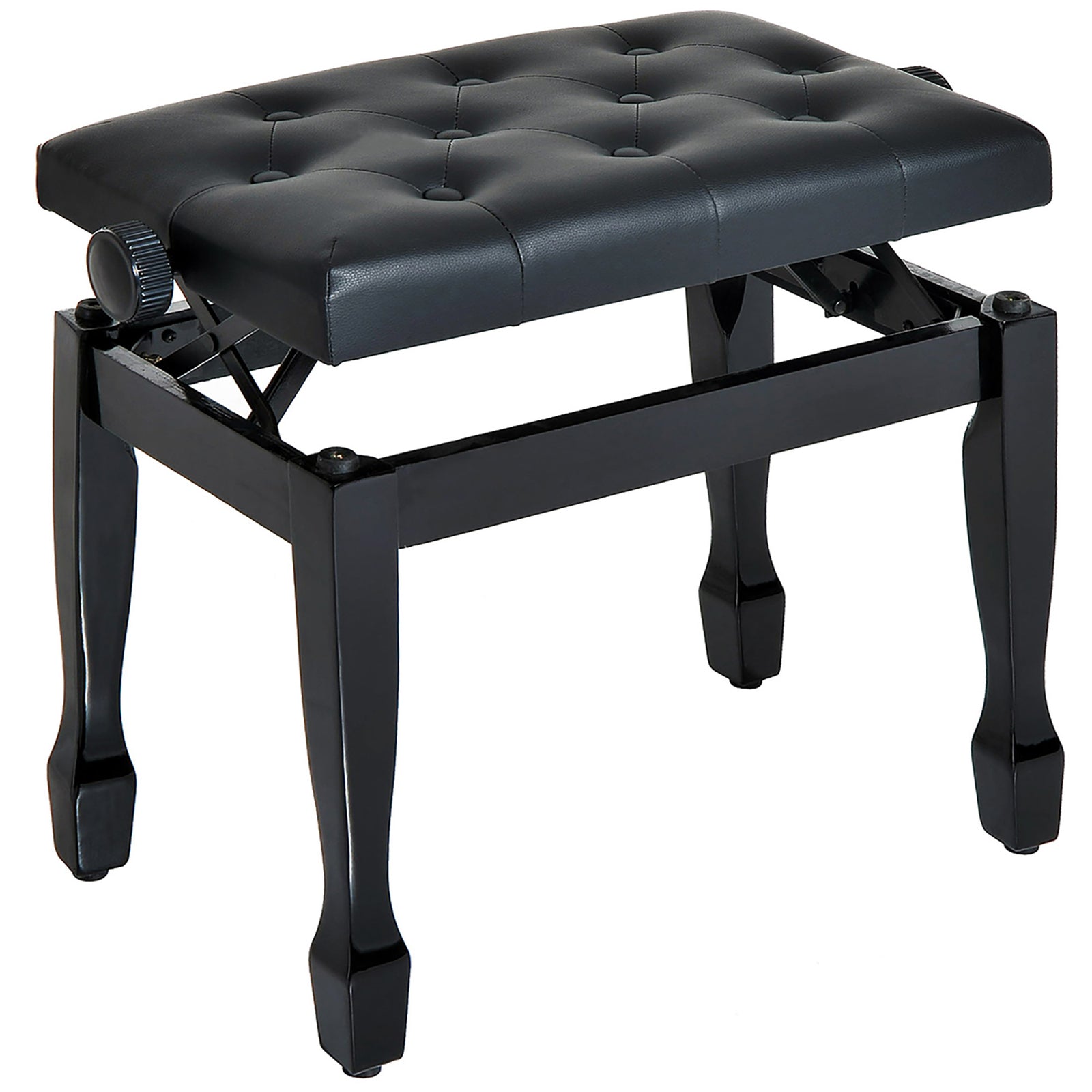 Faux Leather Piano Stool Height Adjustable Seat Keyboard