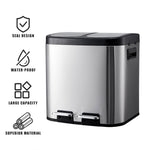 30l Stainless Steel Step Open Trash Can With Dual Pedals