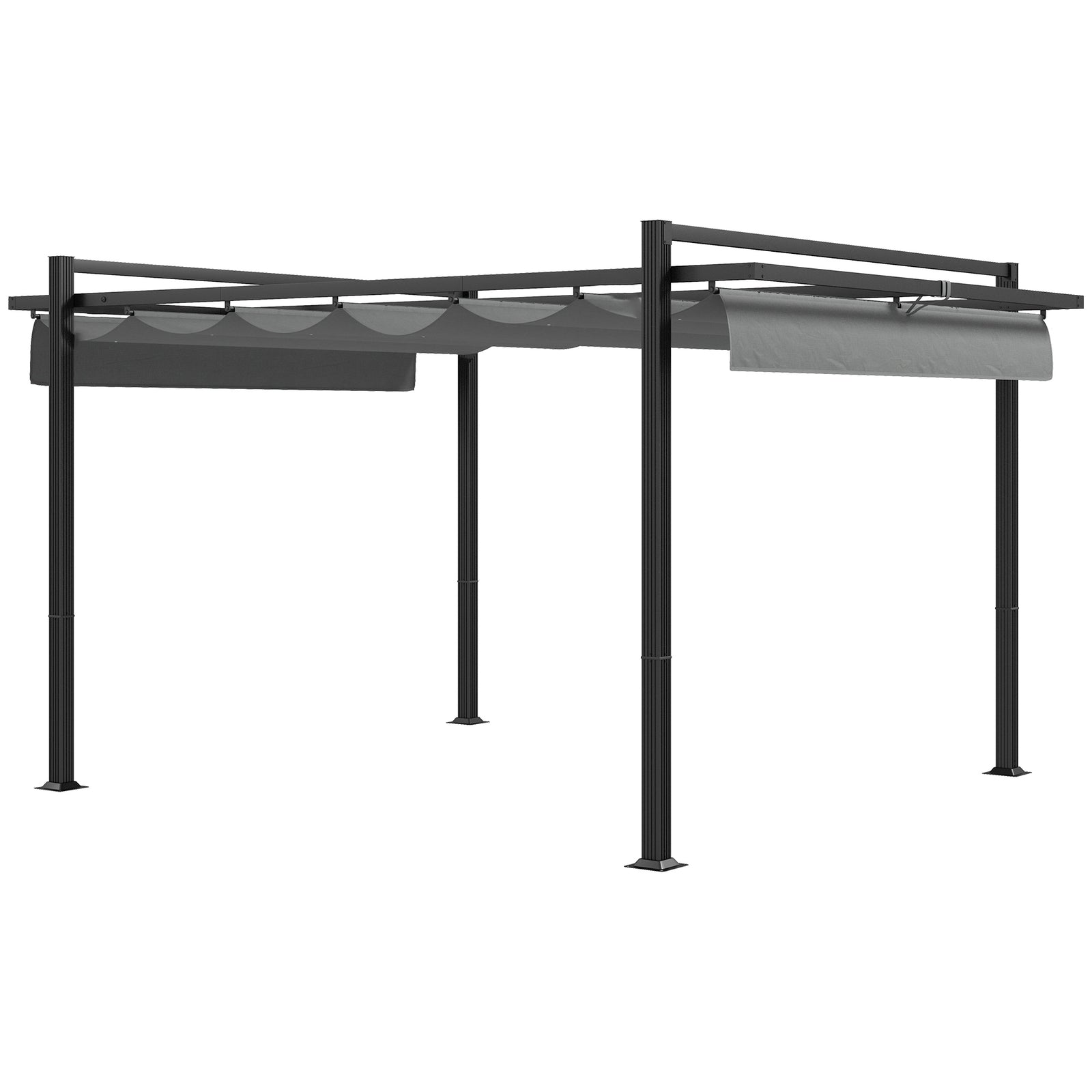 Retractable Pergola Canopy With Aluminium Frame | Large | Dark Gray