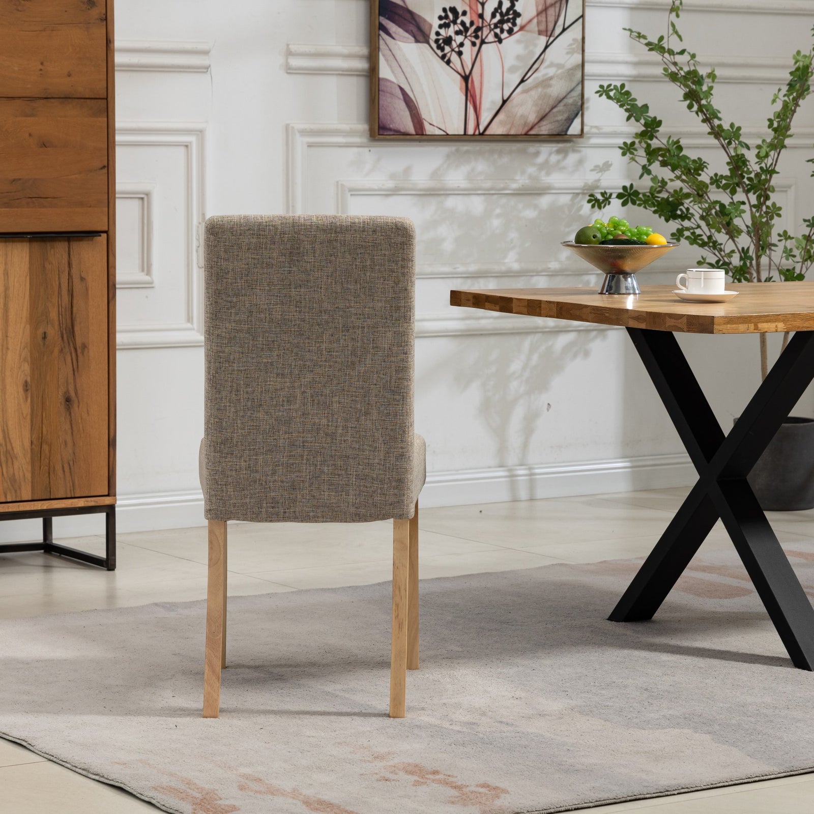 Set Of 2 Maiolo Fabric Dining Chairs | Brown