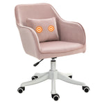 Office Chair W/ Massage Lumbar Pillow Wheels | Pink