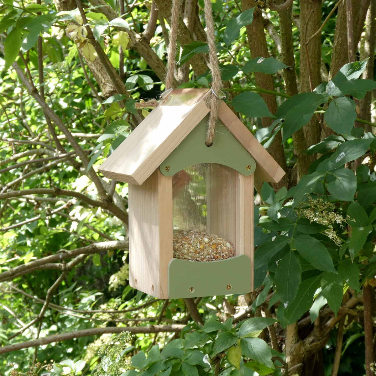 Hanging Bird Barn With Gift Box - Fsc Timber, Recycled Plastic Decoration | Green