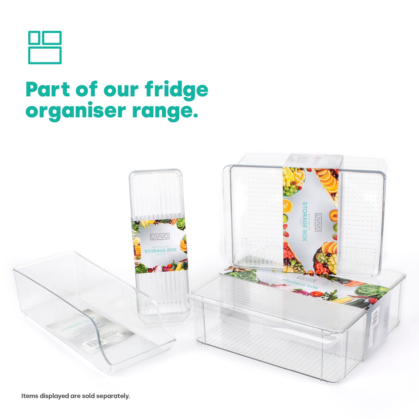 Fridge Storage Medium Containers Set Of 2